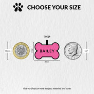 Personalised Engraved Colourful Bone Shaped Bold Silicone Pet Tag