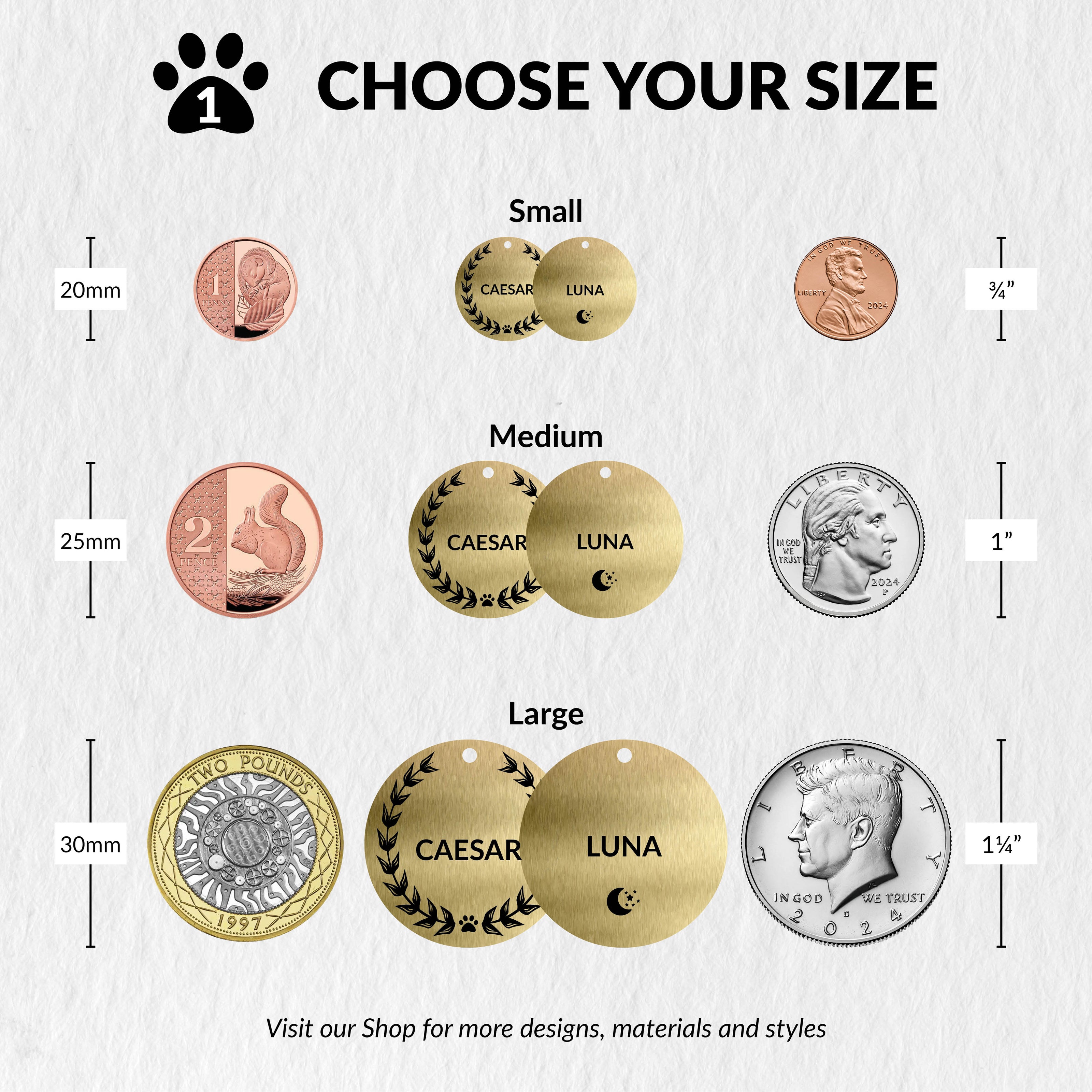 Personalised Engraved Brass Pet Tag