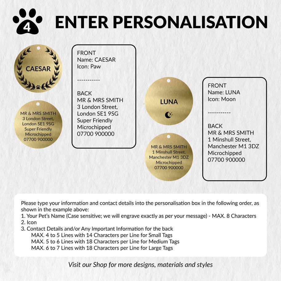 Personalised Engraved Brass Pet Tag