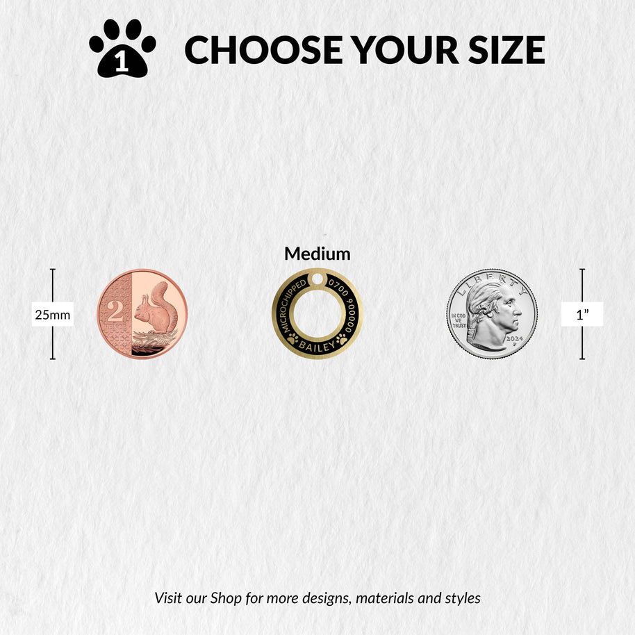 Personalised Deep Engraved Brass Ring Pet Tag