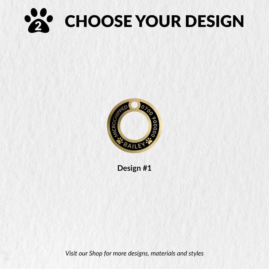 Personalised Deep Engraved Brass Ring Pet Tag