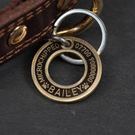 Personalised Deep Engraved Brass Ring Pet Tag
