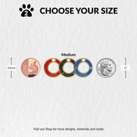 Personalised Deep Engraved with Colour Brass Ring Pet Tag