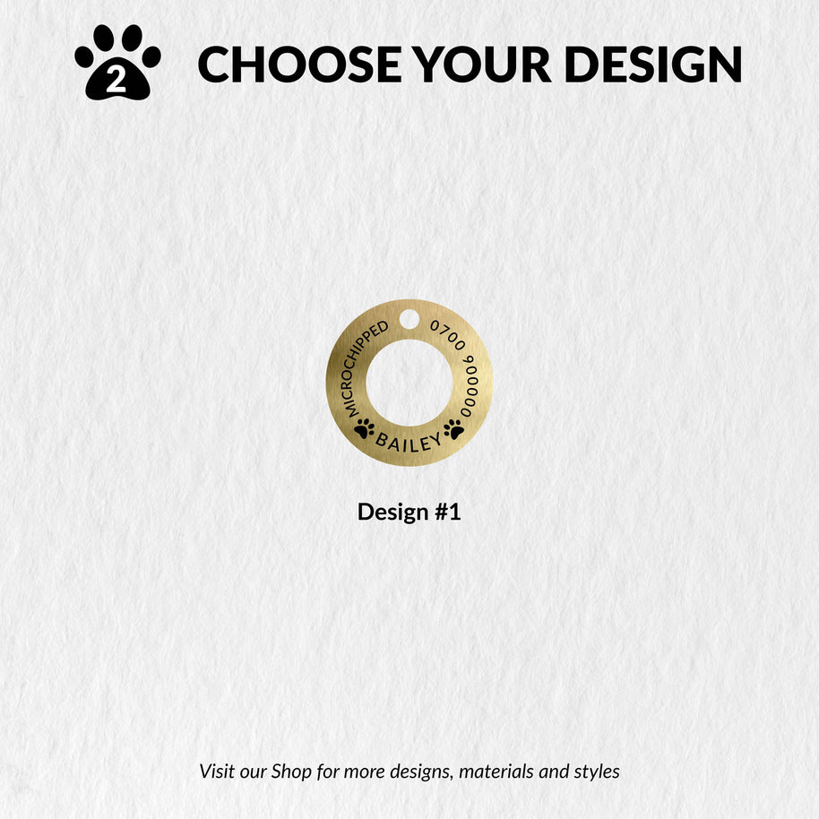 Personalised Engraved Brass Ring Pet Tag