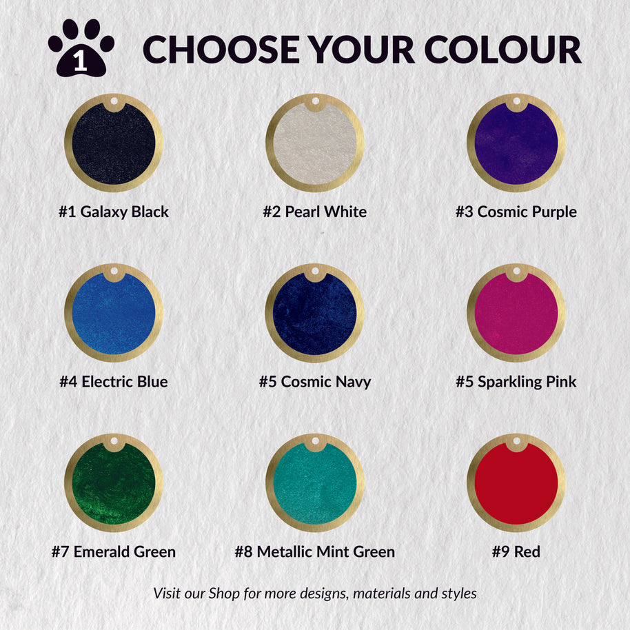 Personalised Deep Engraved with Colour Brass Pet Tag