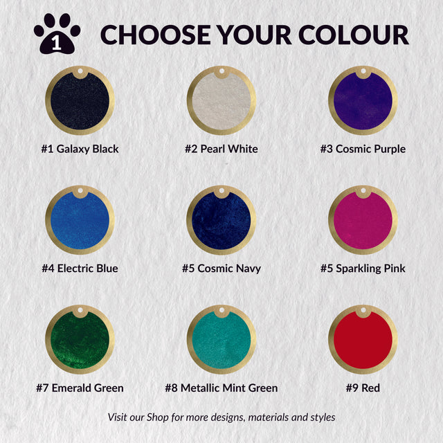Personalised Deep Engraved with Colour Brass Pet Tag