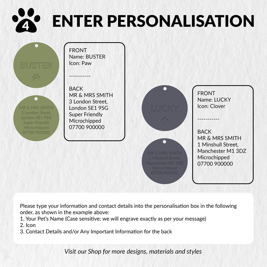 Personalised Engraved Colourful Silicone Pet Tag
