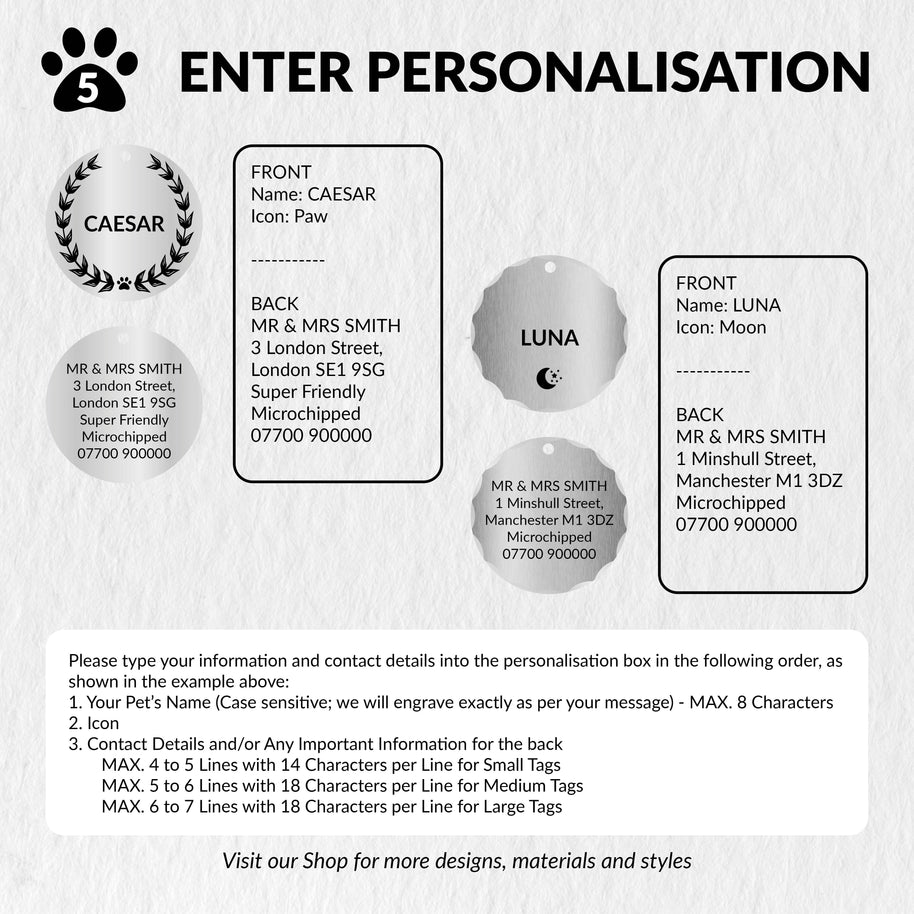 Personalised Engraved Stainless Steel Pet Tags