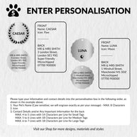 Personalised Engraved Stainless Steel Pet Tags