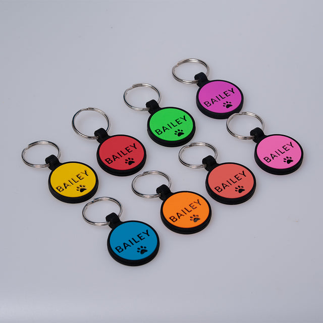 Personalised Engraved Colourful Bold Silicone Pet Tag