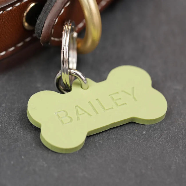 Personalised Engraved Colourful Bone Shaped Silicone Pet Tag