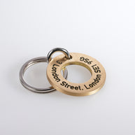 Personalised Deep Engraved Brass Ring Pet Tag