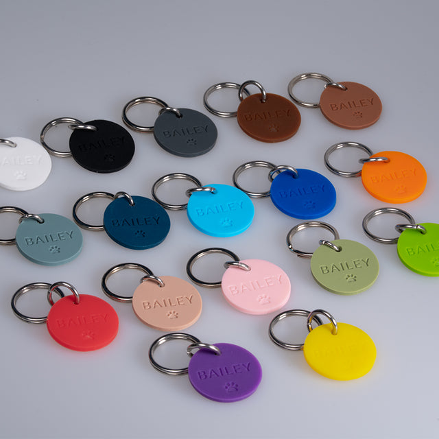 Personalised Engraved Colourful Silicone Pet Tag